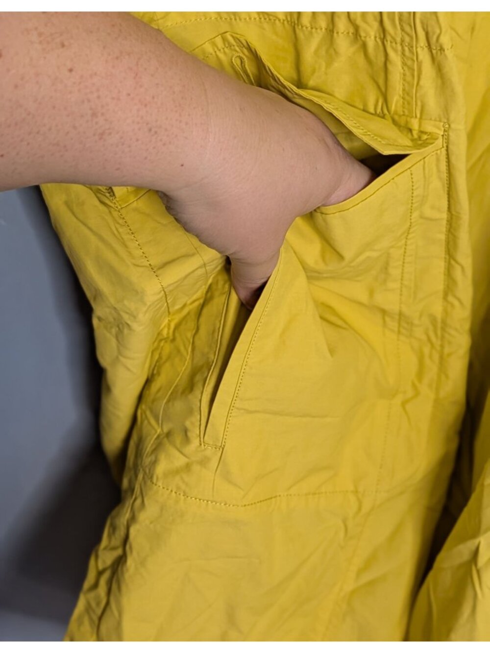 Eileen Fisher Citrn Hooded Anorak Coat 1X Lightweight Organic Cotton Raincoat - Picture 6 of 16